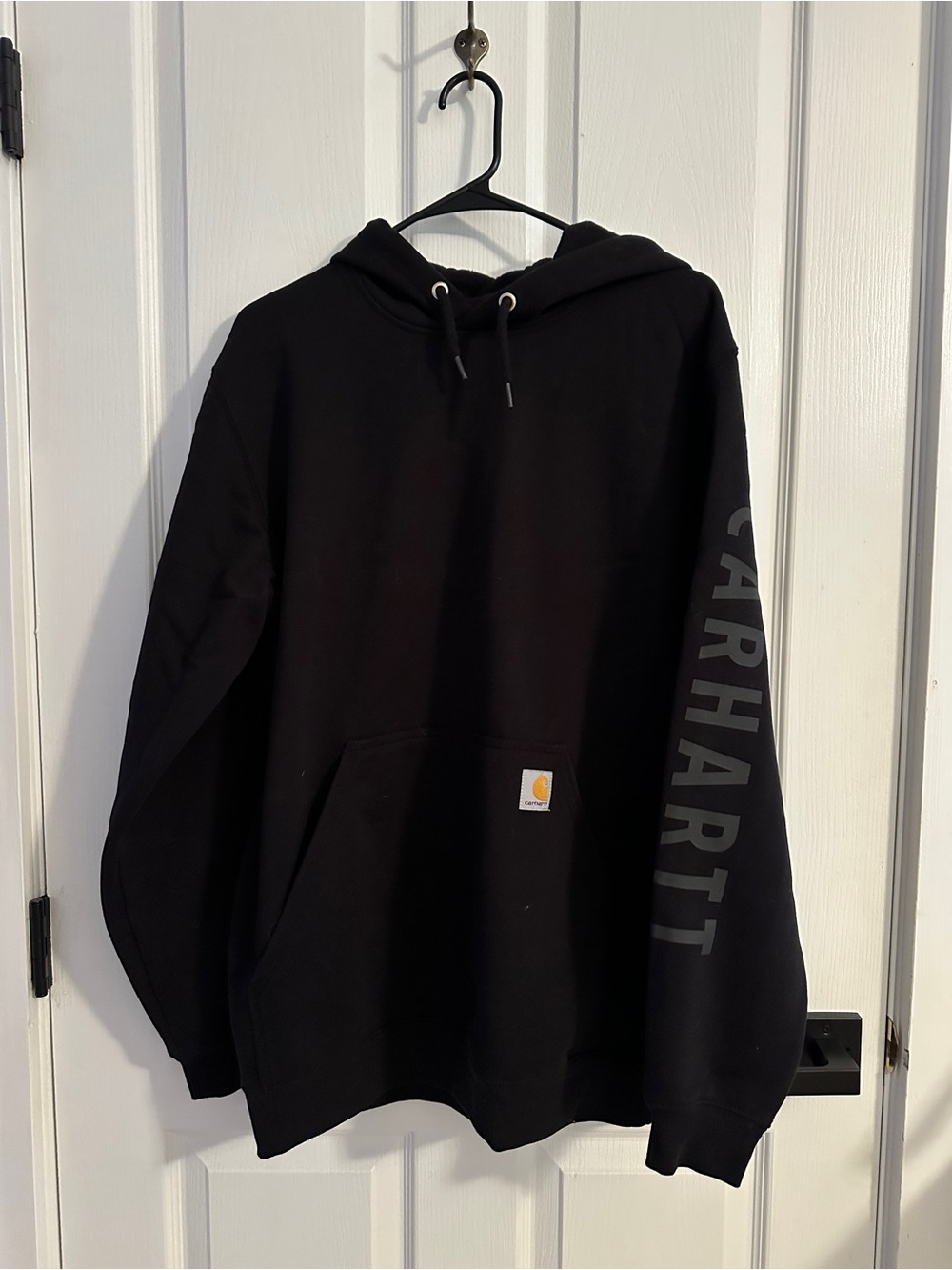 Carhartt Men’s Black Crewneck Hoodie with Sleeve Logo